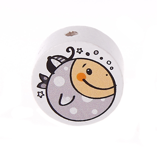 Motif bead disc fish small light gray 29 in stock 